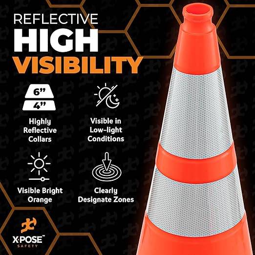 Xpose Safety 28 Inch Orange Traffic Cones - Image 6