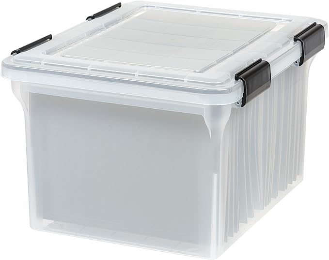 IRIS USA File Box WeatherPro File Organizer Plastic File Box by IRISUSA