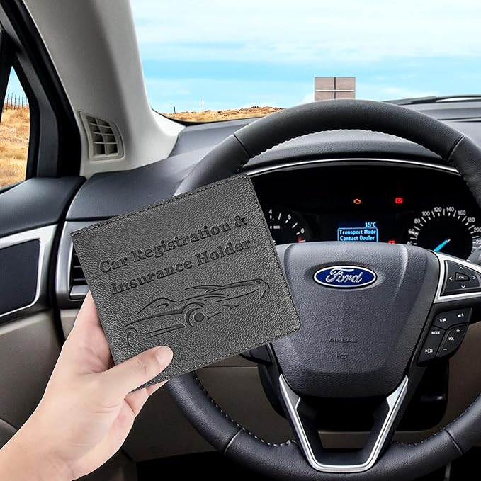 Car Registration and Insurance Holder, Premium PU Leather Vehicle Glove Box Car - Image 6