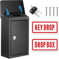 Metal Mount Wall Donation Box Key Lock Money Cash Drop Box by Yaocom