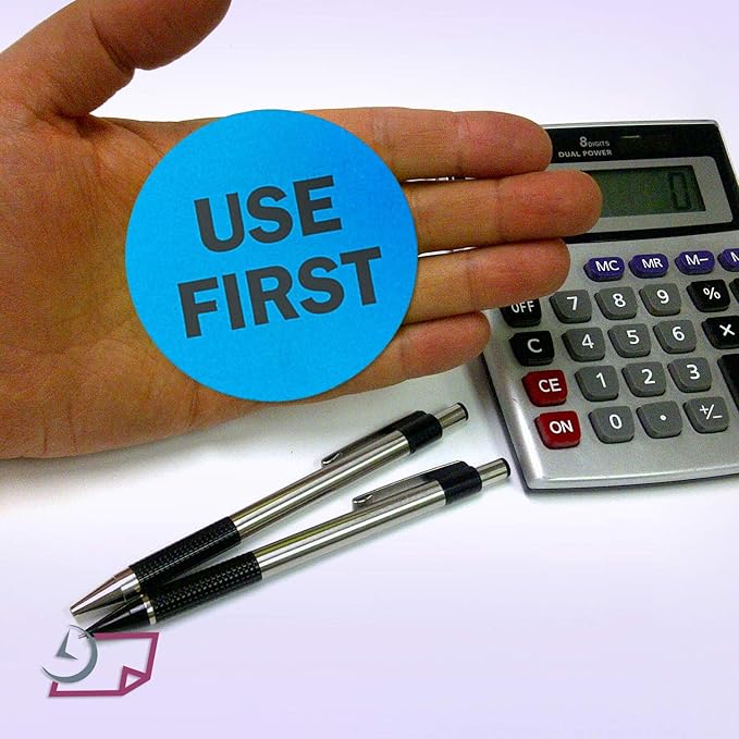 2 Inch Round Blue Labels for Inventory Food Rotation Control, 500 Stickers Per - Image 2