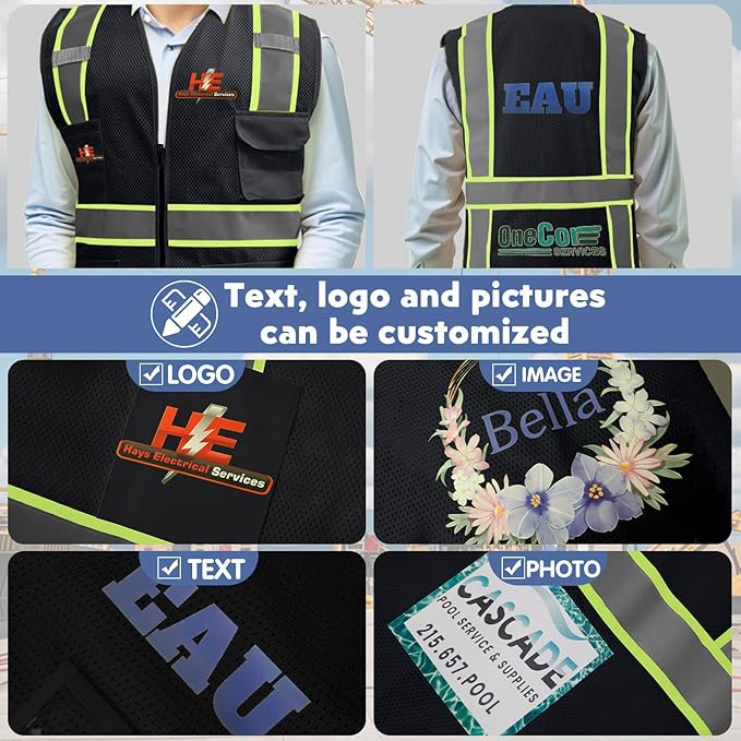 BeautyWill Custom Safety Vest Customized Logo Class 2 High Visibility - Image 5
