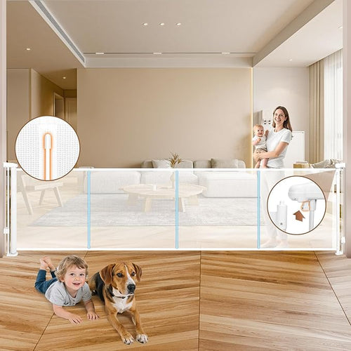 160" Retractable Baby Gate Extra Wide, Mesh Gate Long Child Gate Pet Gate - Image 2