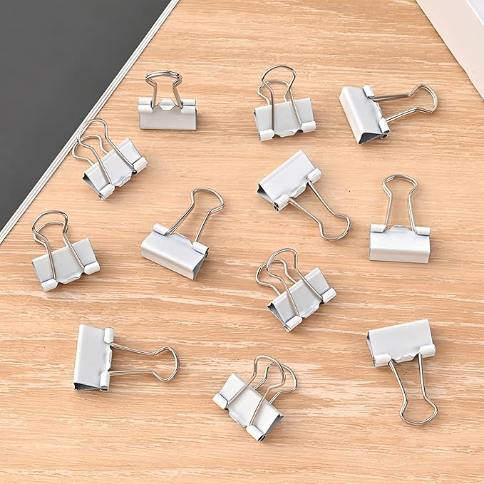 50 Pack Medium White Binder Clips 1 Inch, Colored Paper Clamps, Middle Size - Image 5