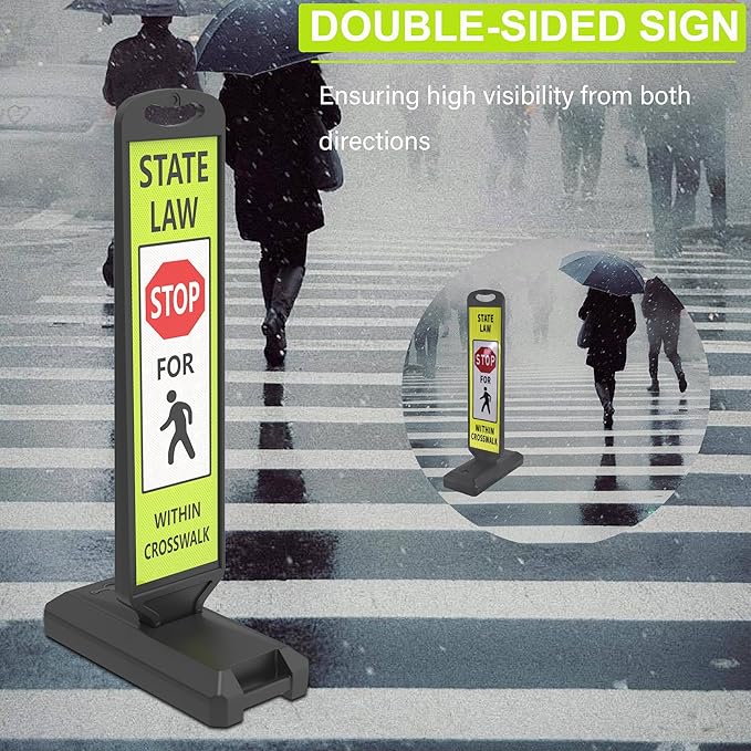 OrangeStar 43" Pedestrian Crossing and Stop Sign, Traffic Control - Image 2