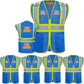 Custom Safety Vest with Logo Pockets High Visibility Reflective Vests by CustomTok