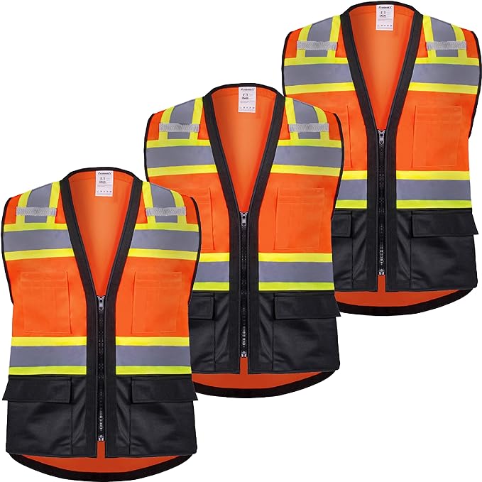 ProtectX 6 Pockets High Visibility Safety Vest by ProtectX