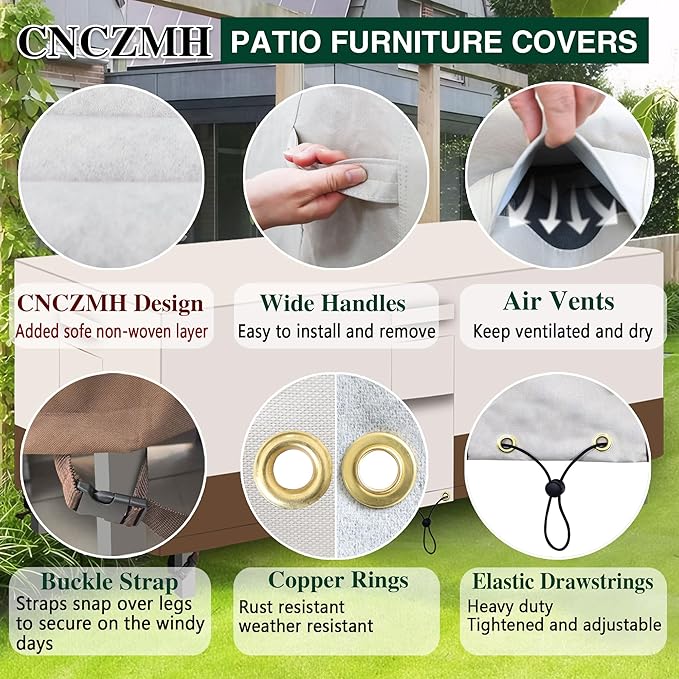 Heavy Duty Patio Furniture Covers Waterproof, 600D Outdoor Furniture Cover - Image 4
