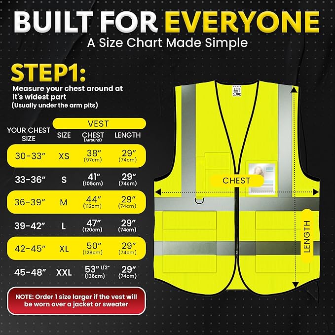 PeerBasics Safety Vest 5 Pack, ANSI Class 2, Reflective, - Image 2