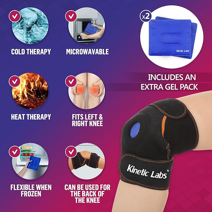 Knee Ice Wrap by Kinetic Labs – Reusable Hot & Cold Gel Pack - Image 4
