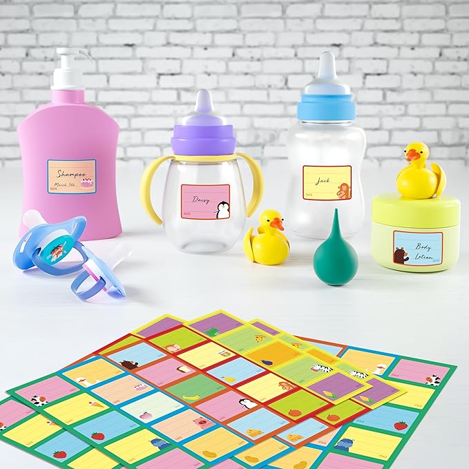 500 PCS Baby Food Labels, 25 Adorable Designs Removable Food Name Stickers - Image 6