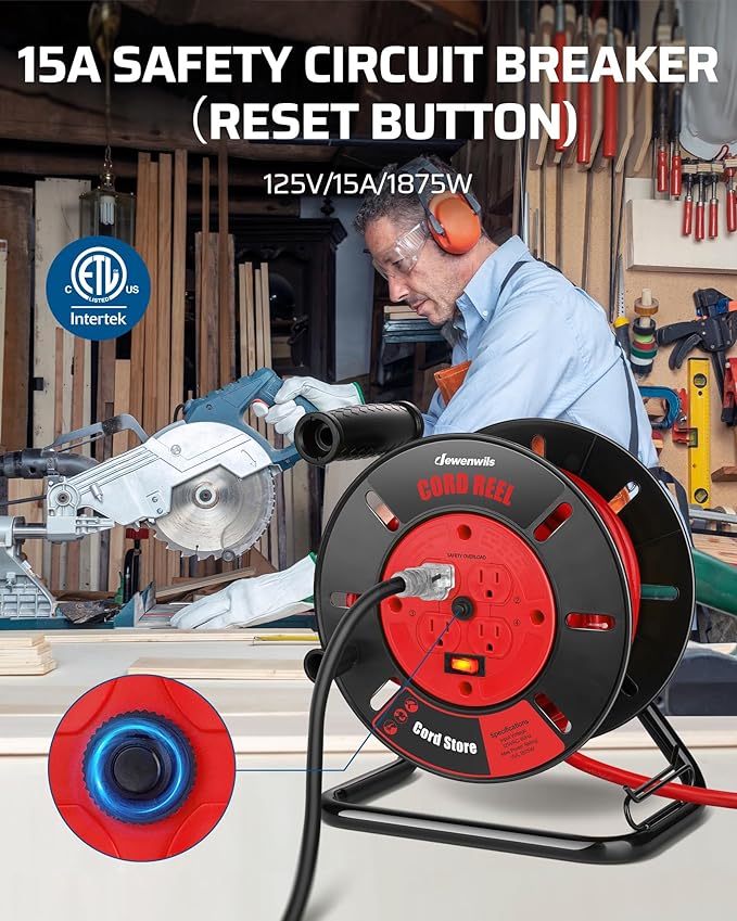 DEWENWILS Extension Cord Storage Reel - Image 4