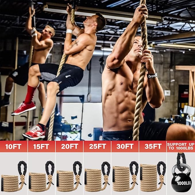 Climbing Rope Gym Workout - 10FT 15FT 20FT 25FT 30FT 35FT Heavy Duty Jute Thick - Image 7