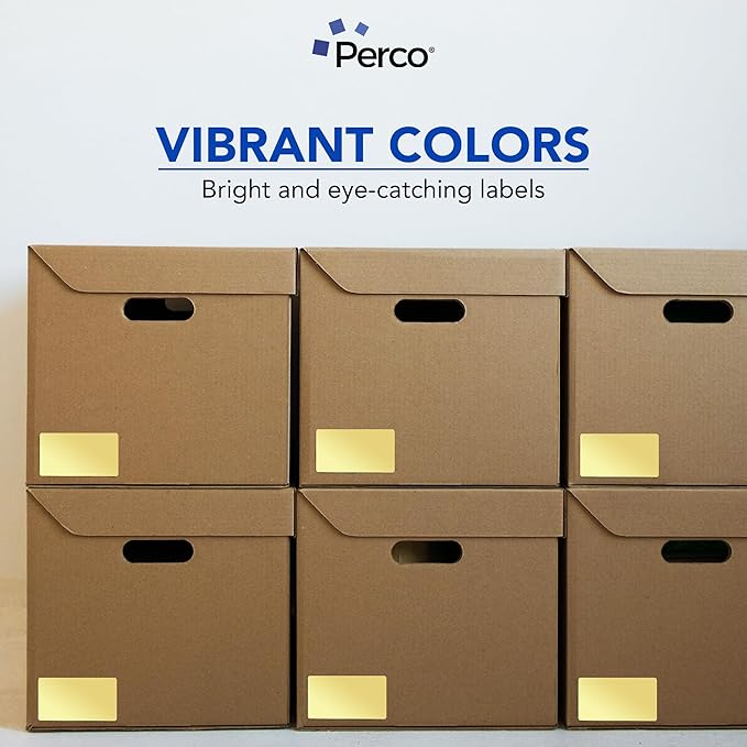Perco Metallic Gold 3x5 Inch Perforated Sticker Labels — 500 Stickers Per Roll — - Image 7