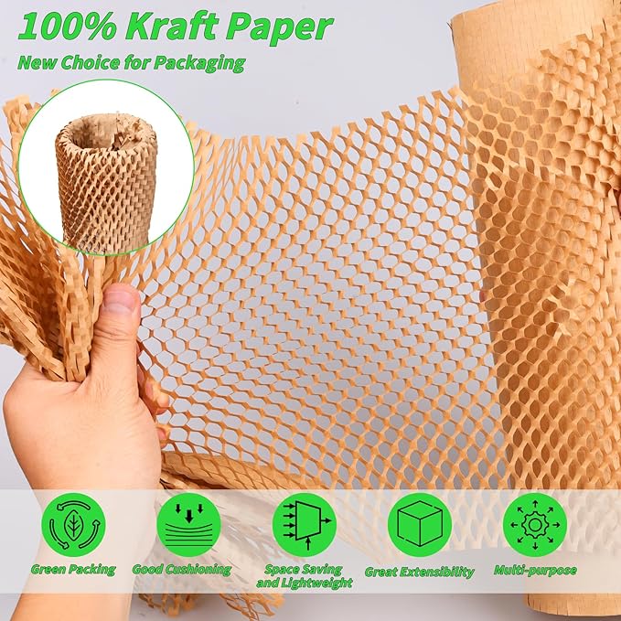 Honeycomb Packing Paper 16" x 400', Bubble Cushioning Wrap - Image 3