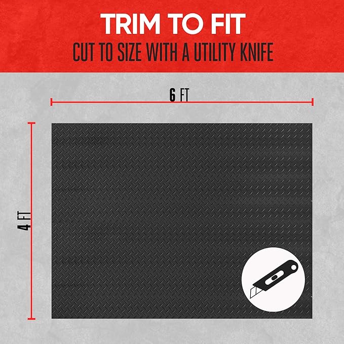 Motor Trend Utility Truck Bed Mat – All Weather Rubber Truck Bed Liner Mat - Image 5