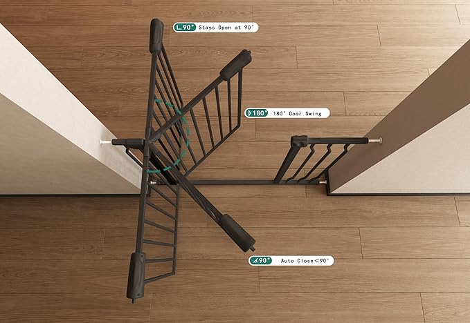 Baby Gate for Stairs 29.13"-33.86" Wide Dog Gates for Doorways Pressure Mounted - Image 2