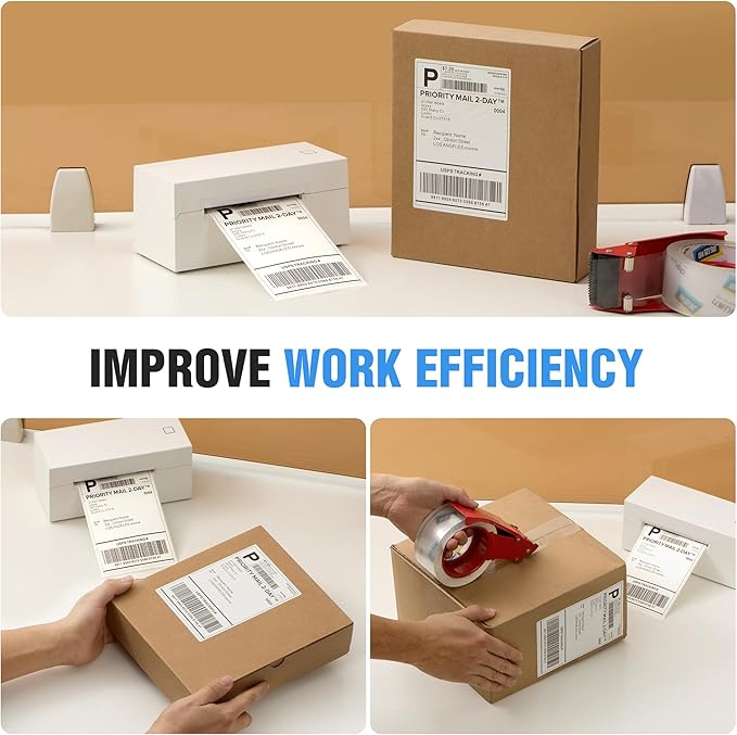 Fanfold 4" x 6" Direct Thermal Labels 2000 Thermal Printer Paper 4 Stacks - Image 7