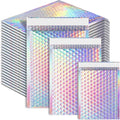 50 Pcs Metallic Bubble Mailers, 3 Sizes Holographic Bubble Mailers, Poly Padded by Unknown