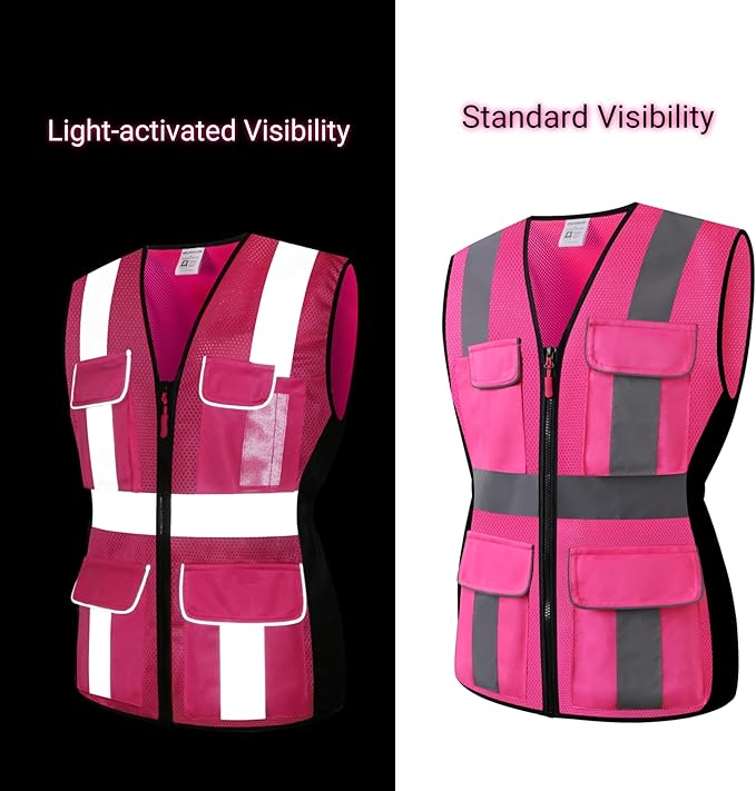 Safety Vest for women, Hi vis Reflective Lady Work vest - Image 3