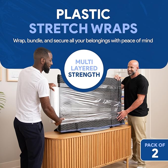 International Plastics Co. 17" Plastic Stretch Film Wrap 2 Pack 1200ft 500% - Image 2
