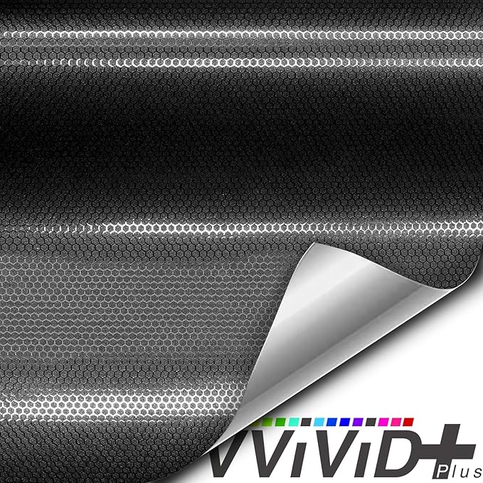 VViViD+ Honeycomb Matte Black Small Pattern Car Wrap Vinyl - Image 2