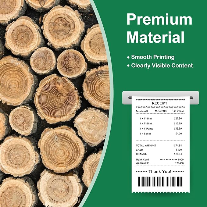 Phenol-Free 3 1/8 x 230 Thermal Paper Receipt Rolls, Thermal Printer Paper 50 - Image 4