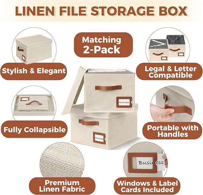 Storage Standard 2-Pack File Organizer Box - Image 4