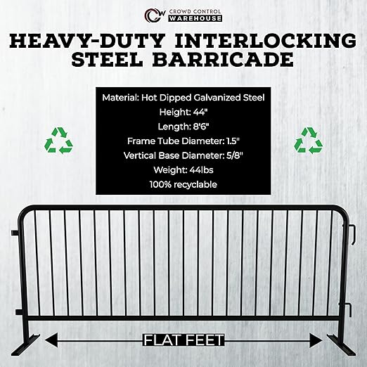 Angry Bull Barricades Metal Interlocking Steel Barricade - Image 2