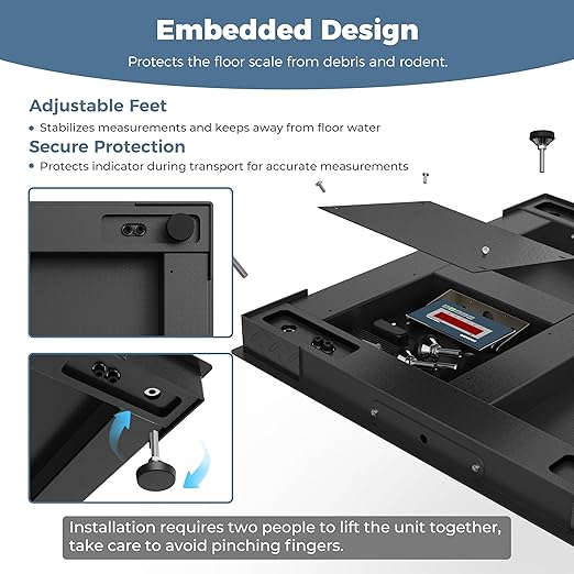 36"x36" Industrial Floor Scale, Heavy-Duty Warehouse Scale - Image 6