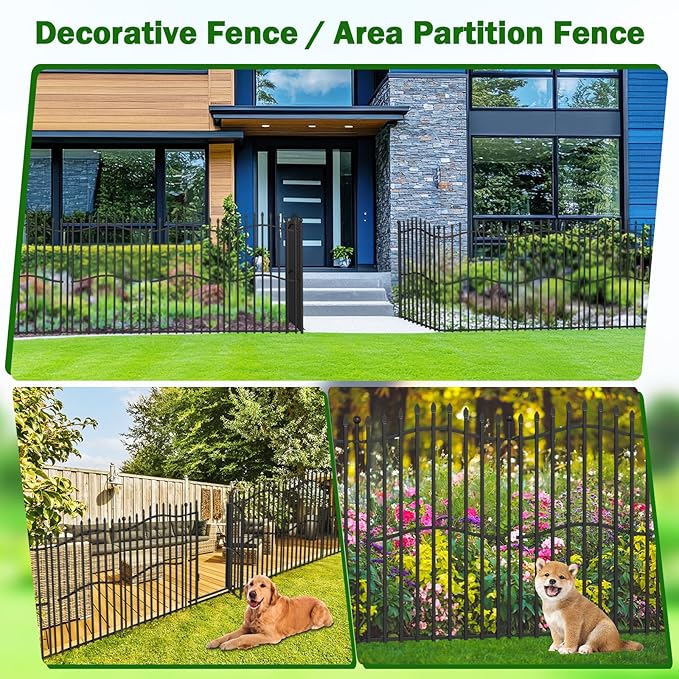 8 Panels No Dig Decorative Garden Fence - 40in H x 18ft L - Image 4