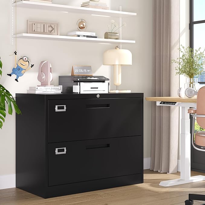 2 Drawer Lateral File Cabinet Metal Filing Cabinet - Image 7