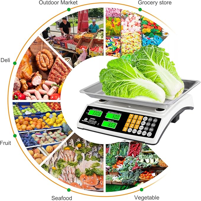 Price Computing Scale 88lb/40kg Commercial Food Scale - Image 8
