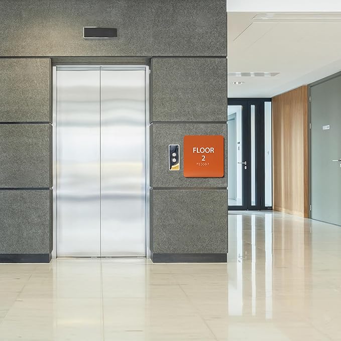Black ADA Floor 2 Sign with Braille – Made from Durable Acrylic and Ready to - Image 5