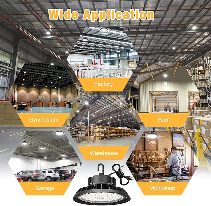UFO LED High Bay Light 100W 4Pack, High Bay LED Shop Lights 14, 000LM Dimmable - Image 6
