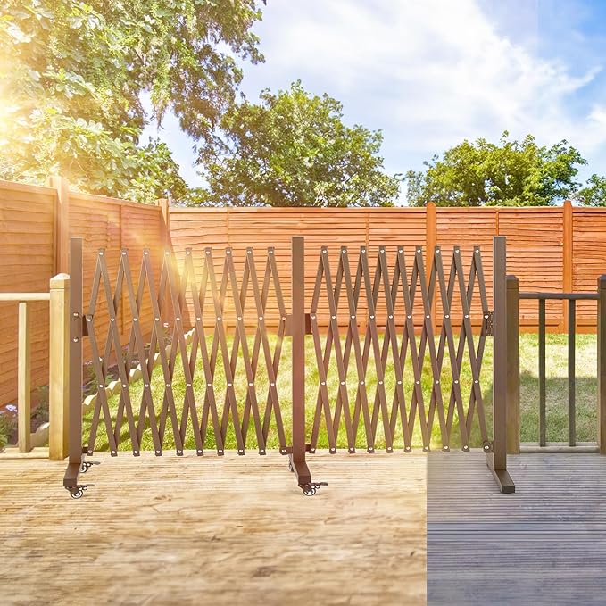 TECSPACE Aluminum Expandable Garden Fence, Portable Barricade Gate - Image 2