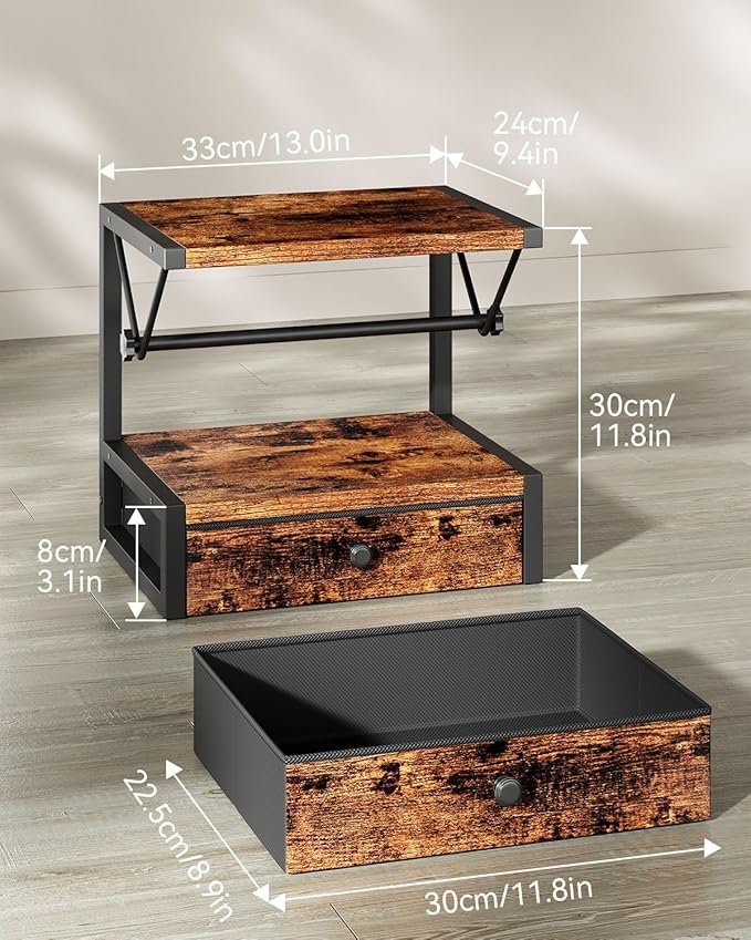 IBUYKE Label Holder for Rolls and Fan-Fold Labels, Wooden Thermal Shipping - Image 3