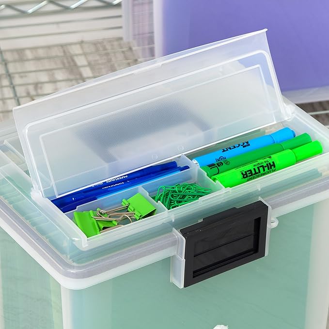 IRIS USA File Box WeatherPro Portable File Organizer Plastic File Box - Image 9