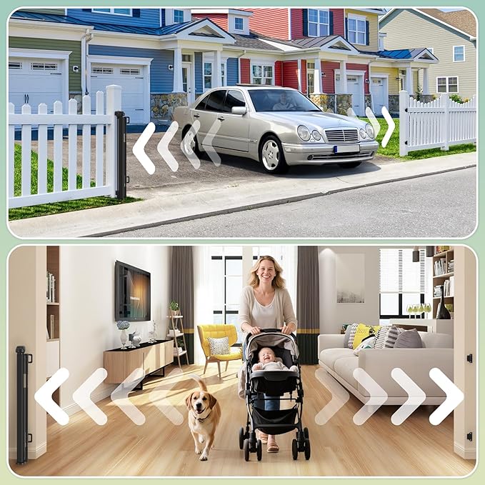 200'' Retractable Baby Gates Extra Wide, Extra Long Retractable Baby Gate - Image 9
