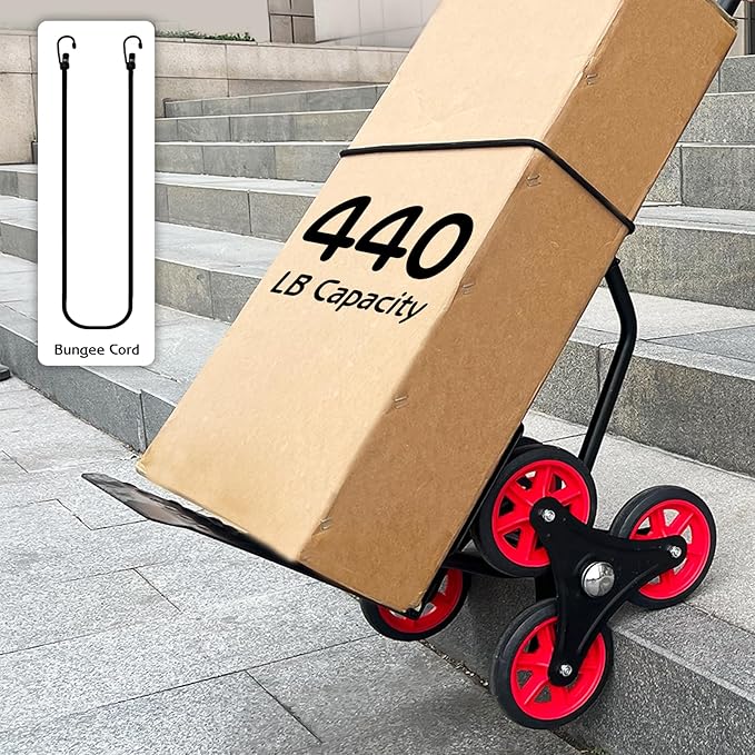 Stair Climber Hand Truck Dolly, Heavy Duty 440 Lb Capacity Trolley Cart - Image 6