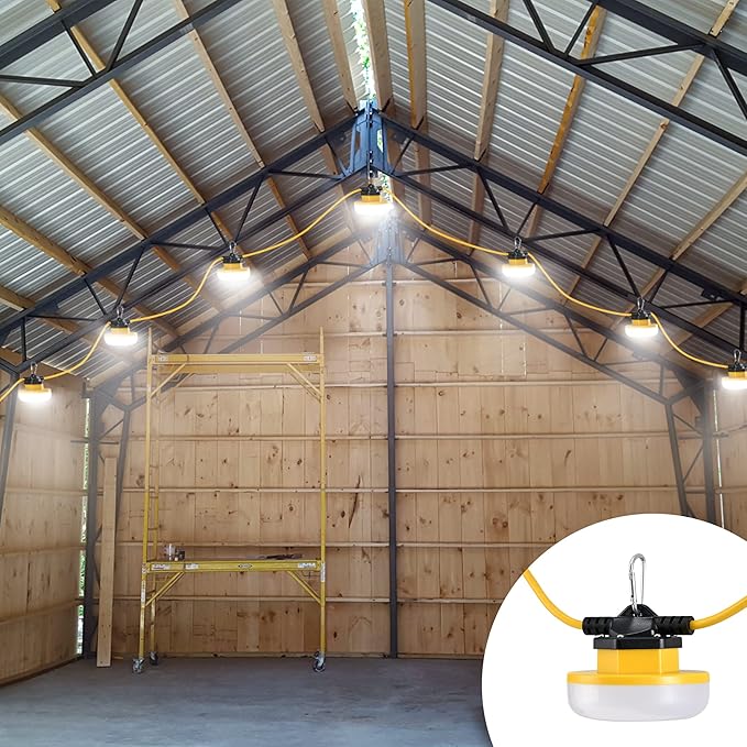 LEDIARY 100FT LED Construction String Lights, 150W 15000LM String Work Light - Image 7