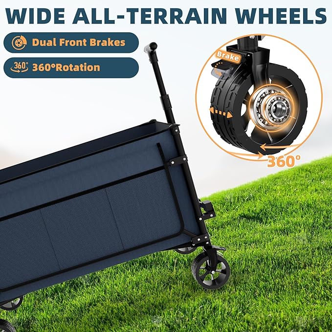 Favoyard Collapsible Wagon Carts Foldable 150L & 360LBS Portable Folding Wagons - Image 4