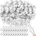 Jetec 100 Pack 1. 25in/32mm White Metal Binder Clips Bulk Medium Reusable Fold by Jetec