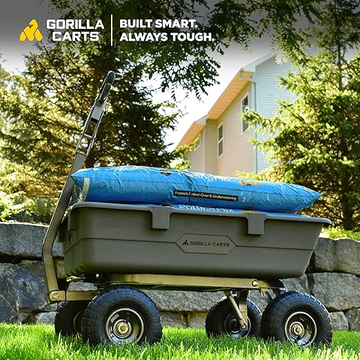 Gorilla Carts Heavy-Duty Poly Dump Cart, 5 Cu Ft Tub, 800 lb Haul Capacity - Image 5