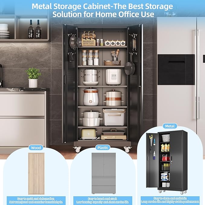 Aobabo Upgrade 71H''*32''W*16''D Metal Garage Storage Cabinet - Image 5
