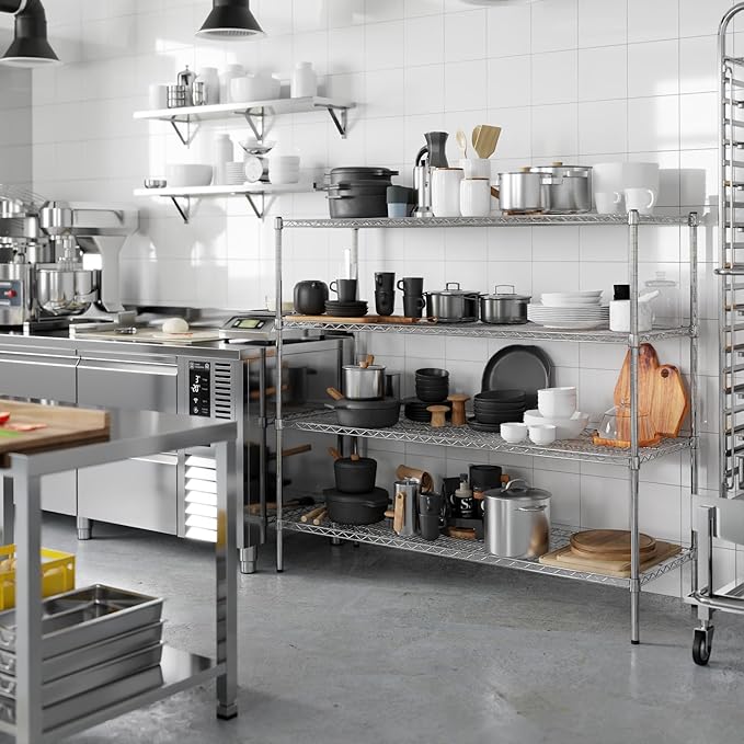 21" Deep x 60" Wide x 54" Height Wire Shelving Kit | 4-Tier | NSF Commercial - Image 5
