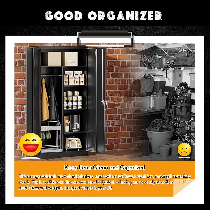 Greenvelly Metal Storage Wardrobe Cabinet - Image 7