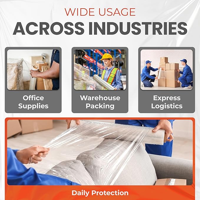 Heavy Duty 18" Shrink Wrap Roll – Clear Stretch Wrap - Image 6