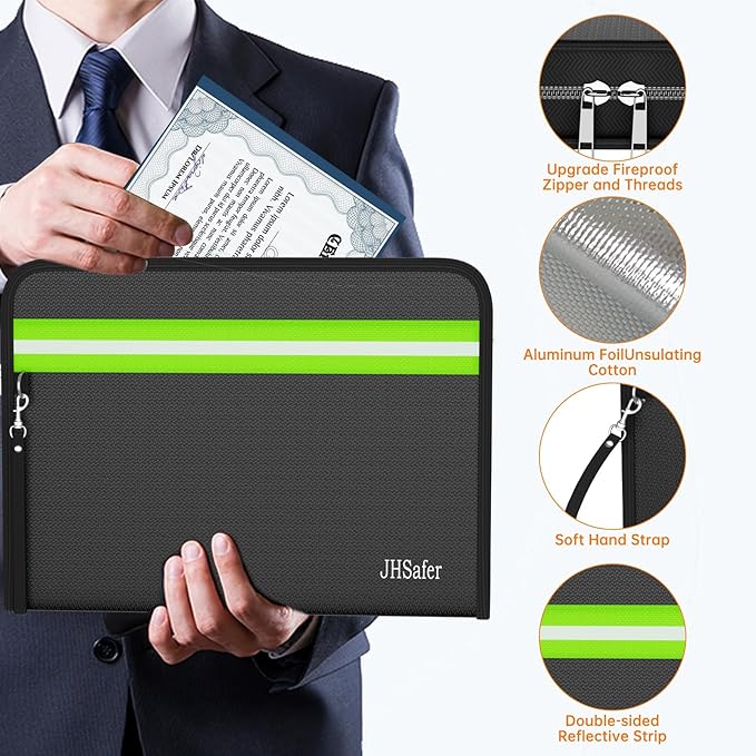 6400℉ Fireproof Document Bag, 15” X 11” Waterproof Fireproof Money Bag - Image 5