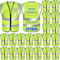 BeautyWill Custom Logo 10/20 Pack Safety Vest Class2 High Visibility Vest by BeautyWill
